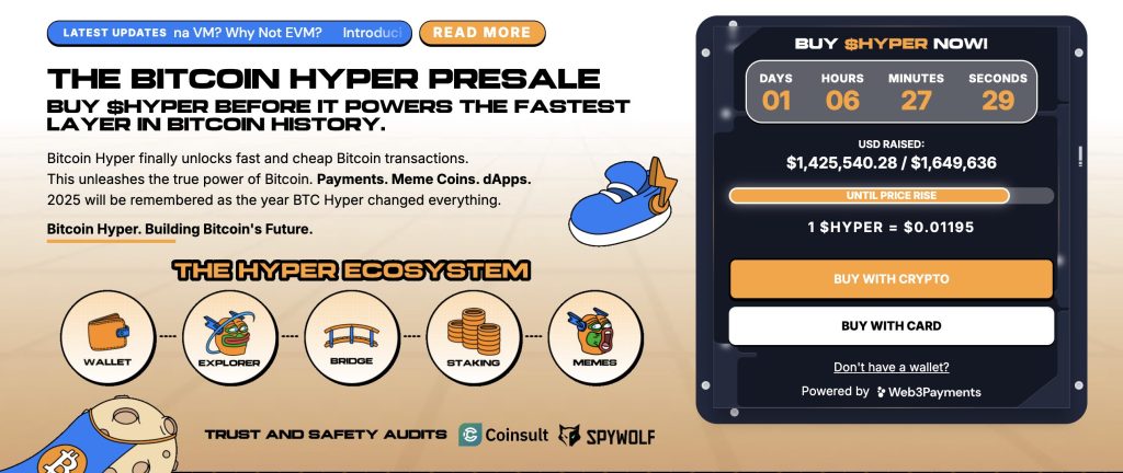 The Bitcoin Hyper Home Page includes an overview of the project and the subscription tool